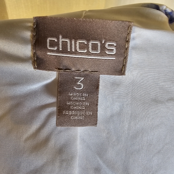 Chico's Sz 3 XL Floral Zip Jacket - Picture 2 of 7